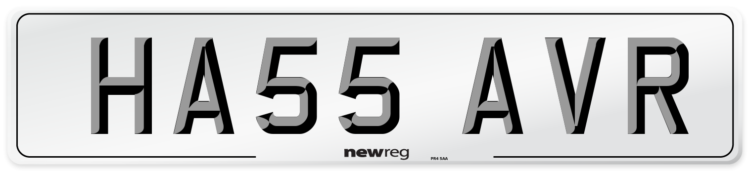 HA55 AVR Number Plate from New Reg